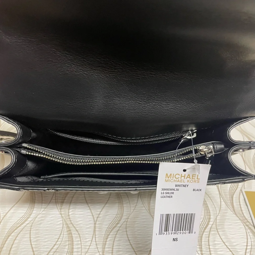 Michael Kors Black and Silver Studded and Grommeted Handbag - Picture 5 of 12